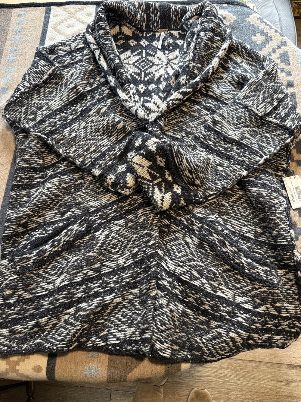 Free People  hidden snowflake cardigan